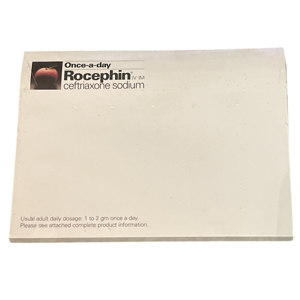 Rocephin Drug Rep Pharmaceutical Promo Advertising Sticky Note Pad Ceftriaxone